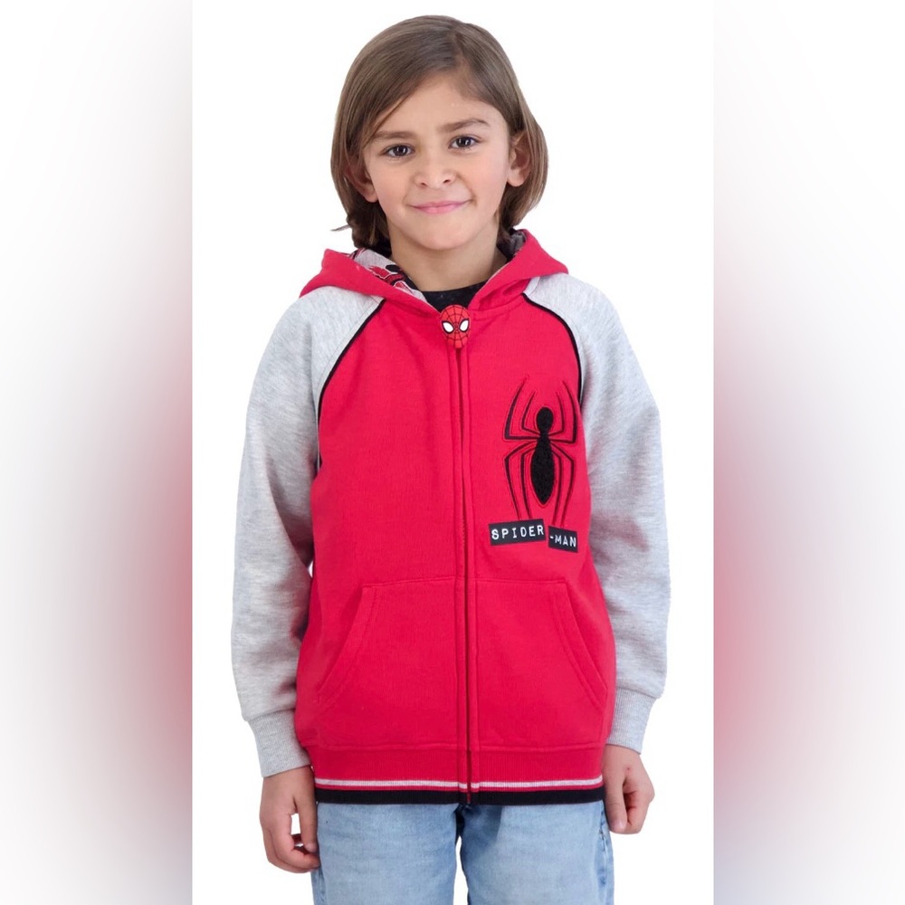 Marvel Spiderman Zip Up Hoodie, Boys Size 5 NWT